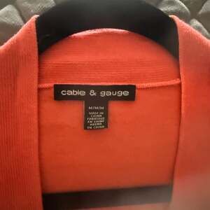 GNW Women's Open Front Cropped Sweater Cardigan Shrug Short Sleeve Coral Orange